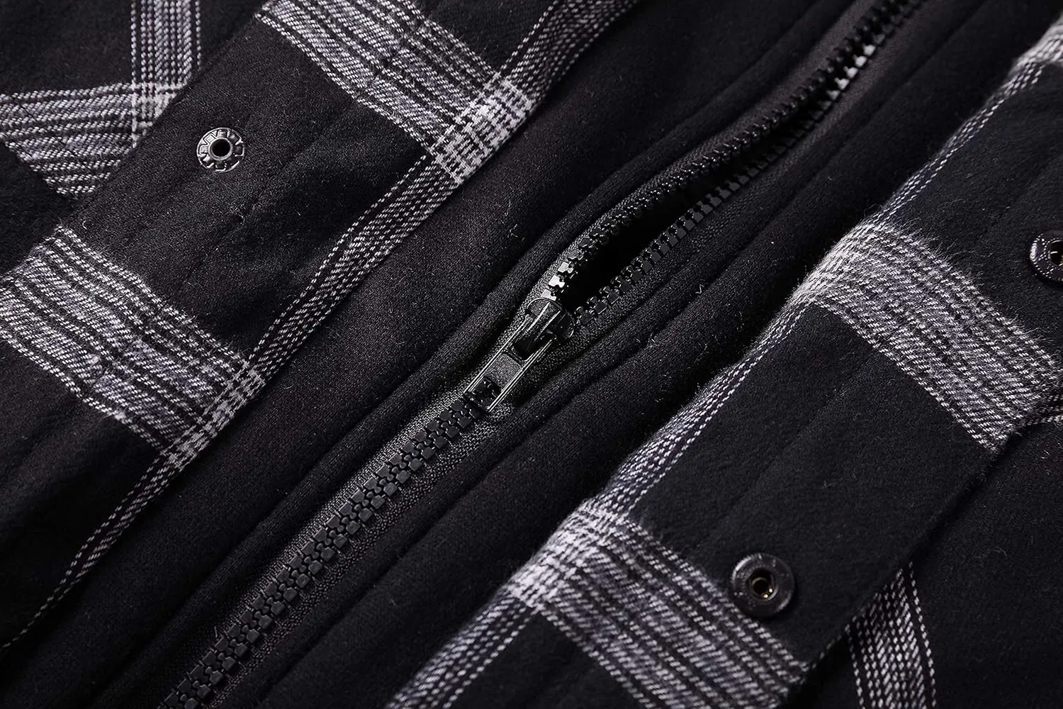 ZENTHACE Men's Thicken Plaid Hooded Flannel Shirt Jacket with Quilted Lined