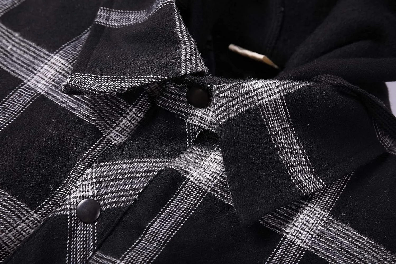 ZENTHACE Men's Thicken Plaid Hooded Flannel Shirt Jacket with Quilted Lined