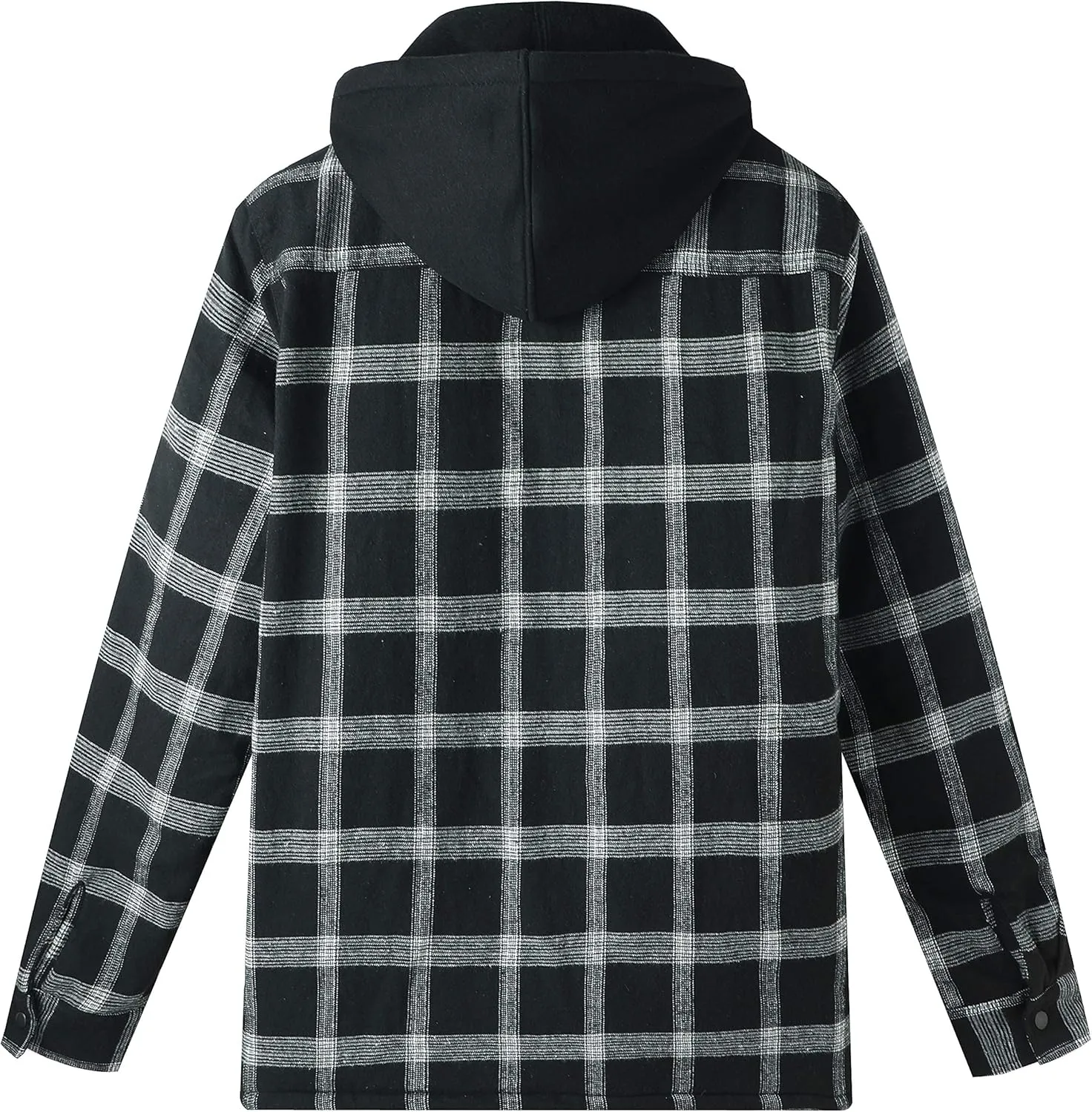 ZENTHACE Men's Thicken Plaid Hooded Flannel Shirt Jacket with Quilted Lined