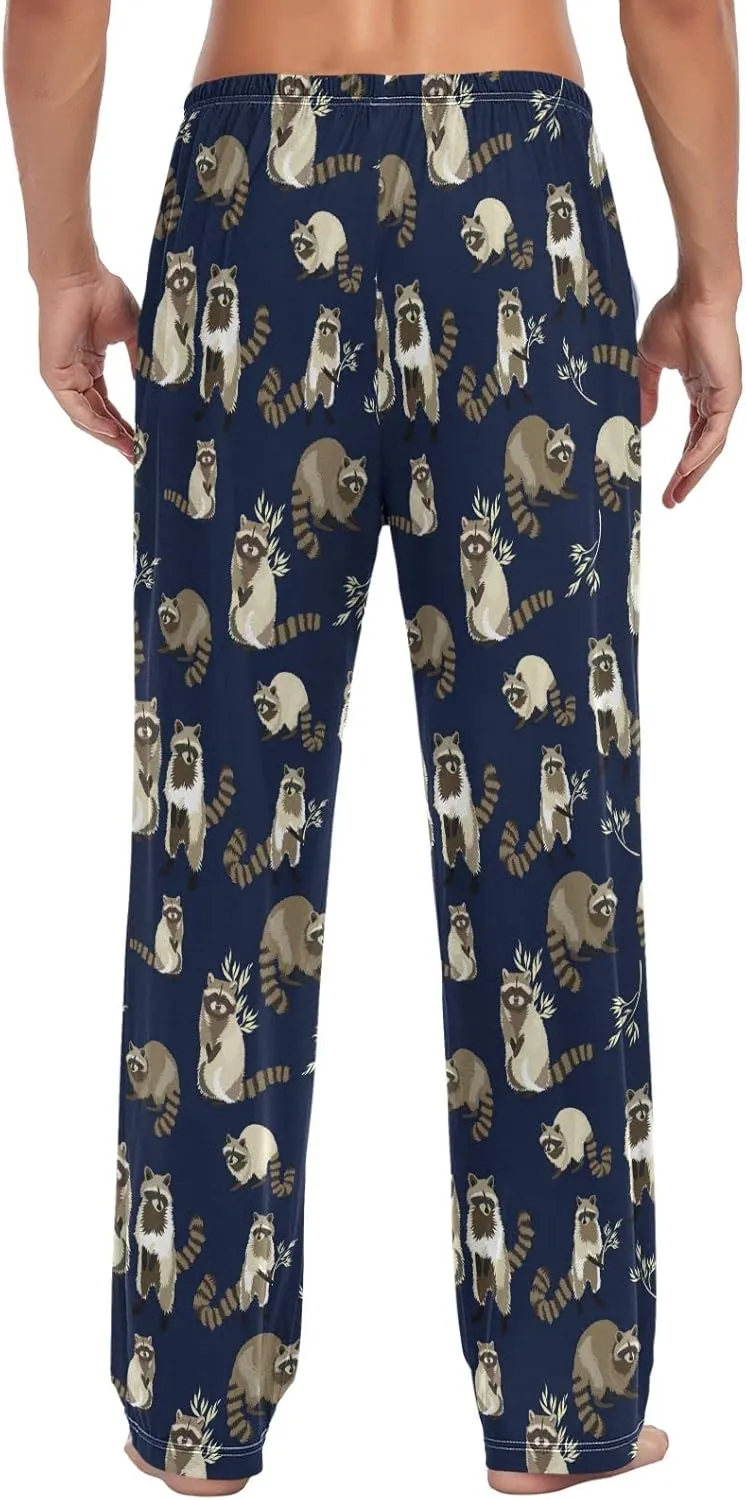 ZZXXB Dragon Dog Llama Pajama Pants for Men Comfort Sleep Lounge Bottoms Straight-fit with Pockets S-XXL