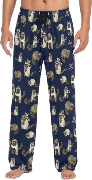ZZXXB Dragon Dog Llama Pajama Pants for Men Comfort Sleep Lounge Bottoms Straight-fit with Pockets S-XXL