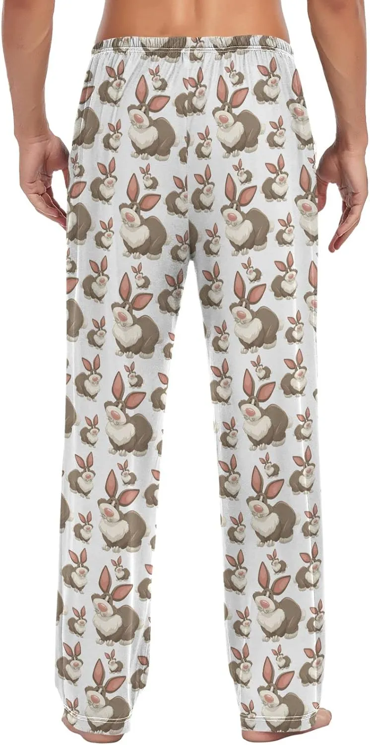 ZZXXB Dragon Dog Llama Pajama Pants for Men Comfort Sleep Lounge Bottoms Straight-fit with Pockets S-XXL