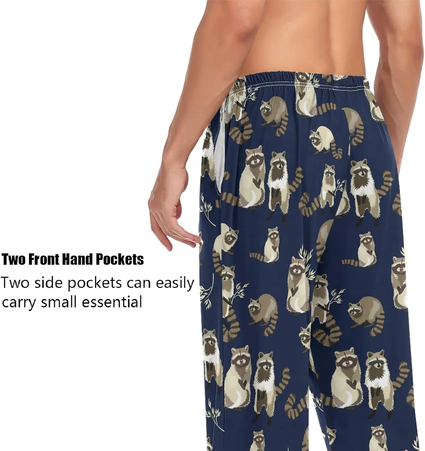 ZZXXB Dragon Dog Llama Pajama Pants for Men Comfort Sleep Lounge Bottoms Straight-fit with Pockets S-XXL