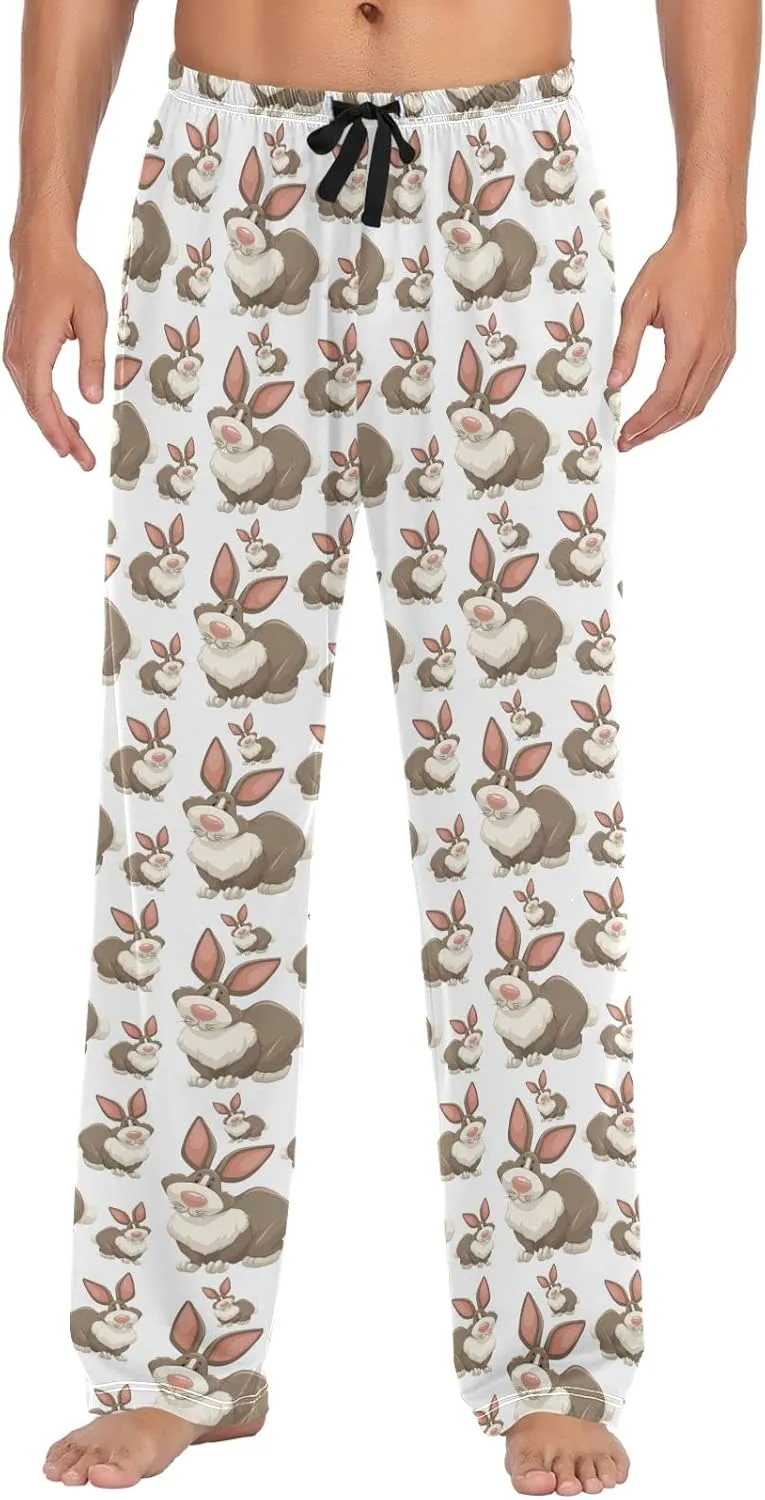 ZZXXB Dragon Dog Llama Pajama Pants for Men Comfort Sleep Lounge Bottoms Straight-fit with Pockets S-XXL