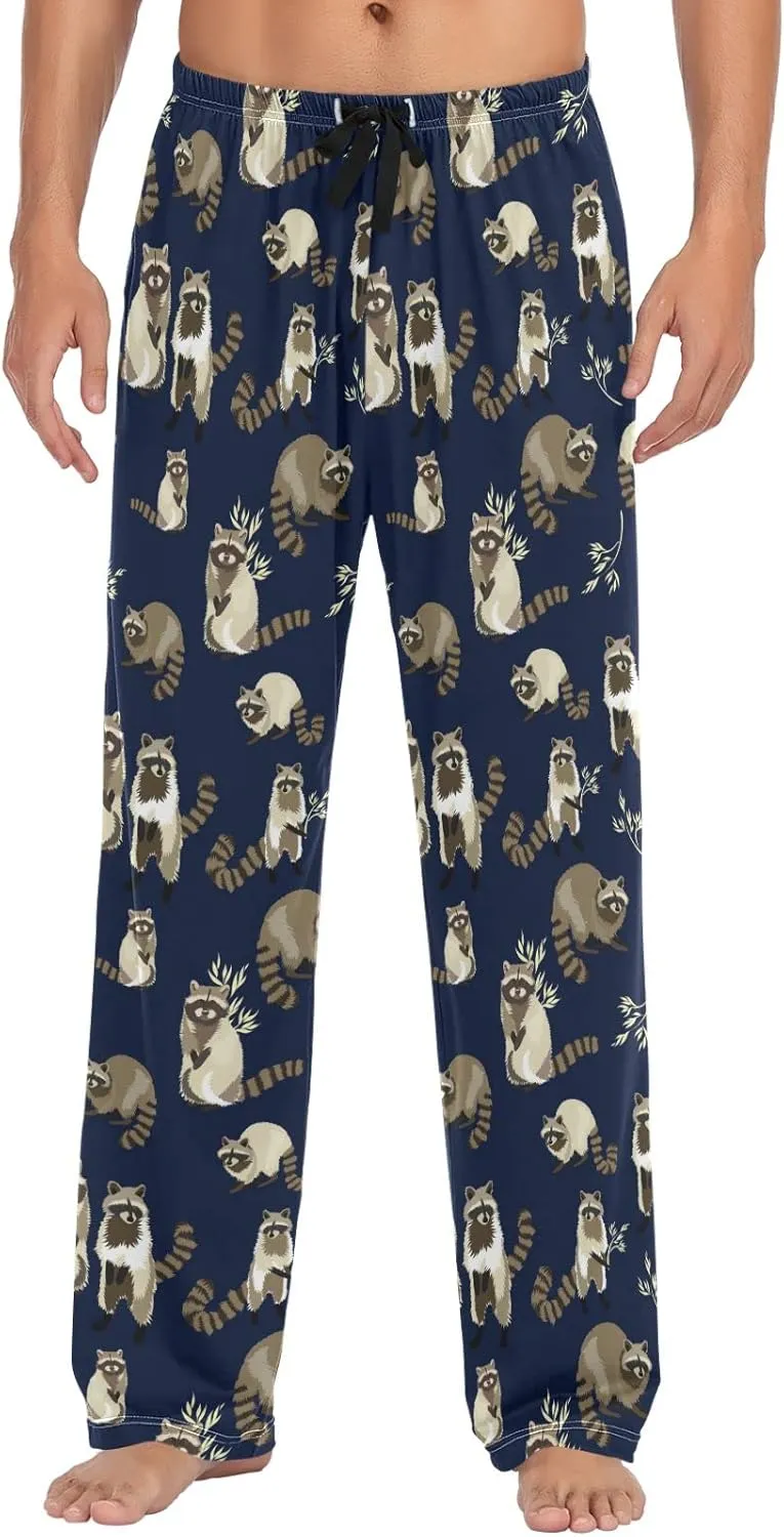 ZZXXB Dragon Dog Llama Pajama Pants for Men Comfort Sleep Lounge Bottoms Straight-fit with Pockets S-XXL