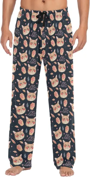 ZZXXB Dragon Dog Llama Pajama Pants for Men Comfort Sleep Lounge Bottoms Straight-fit with Pockets S-XXL