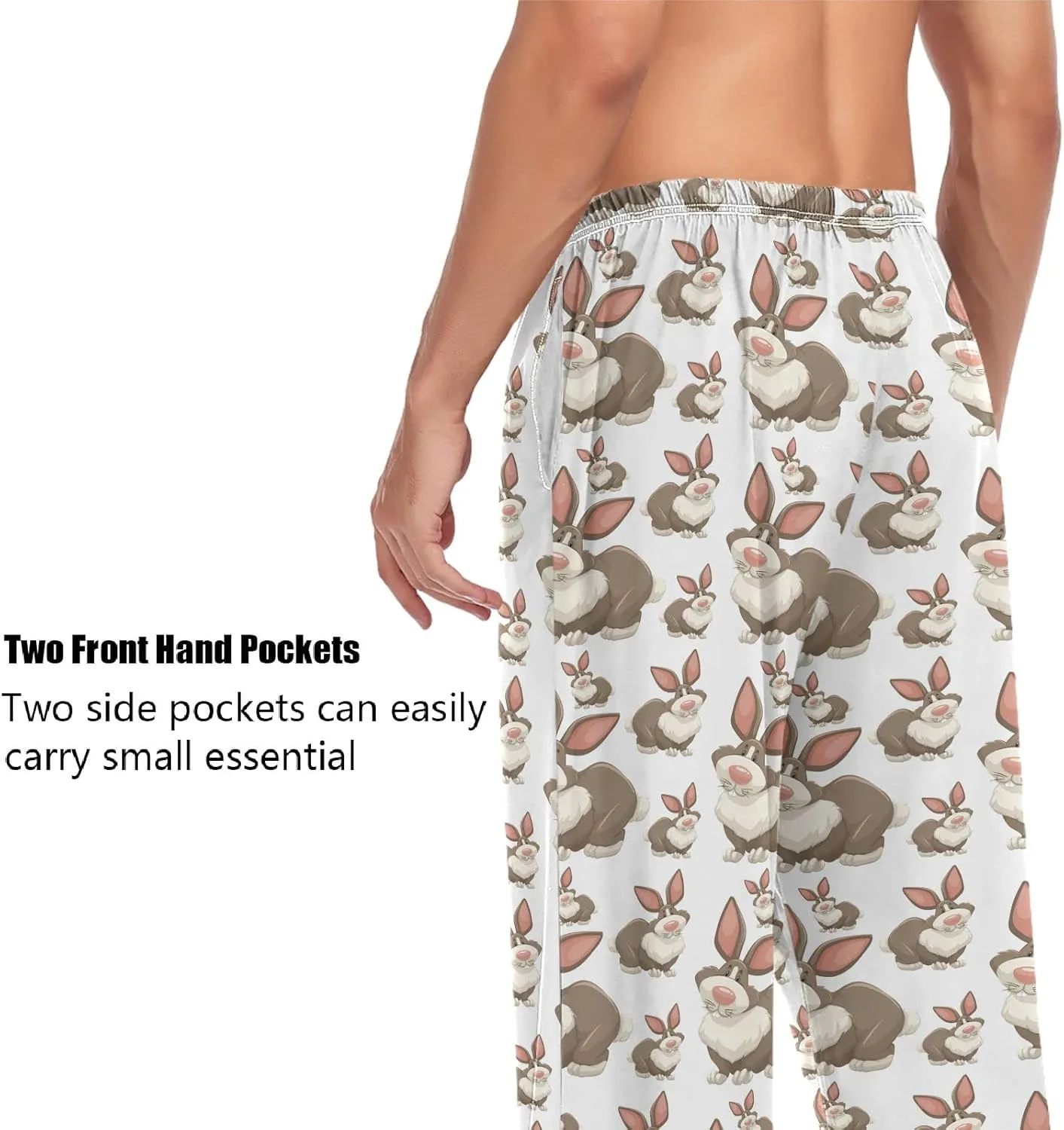 ZZXXB Dragon Dog Llama Pajama Pants for Men Comfort Sleep Lounge Bottoms Straight-fit with Pockets S-XXL