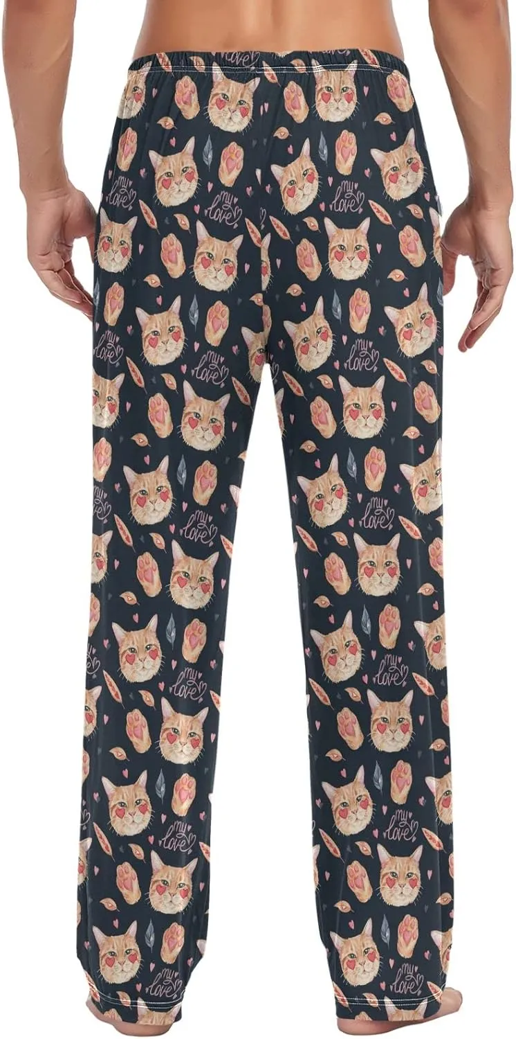 ZZXXB Dragon Dog Llama Pajama Pants for Men Comfort Sleep Lounge Bottoms Straight-fit with Pockets S-XXL