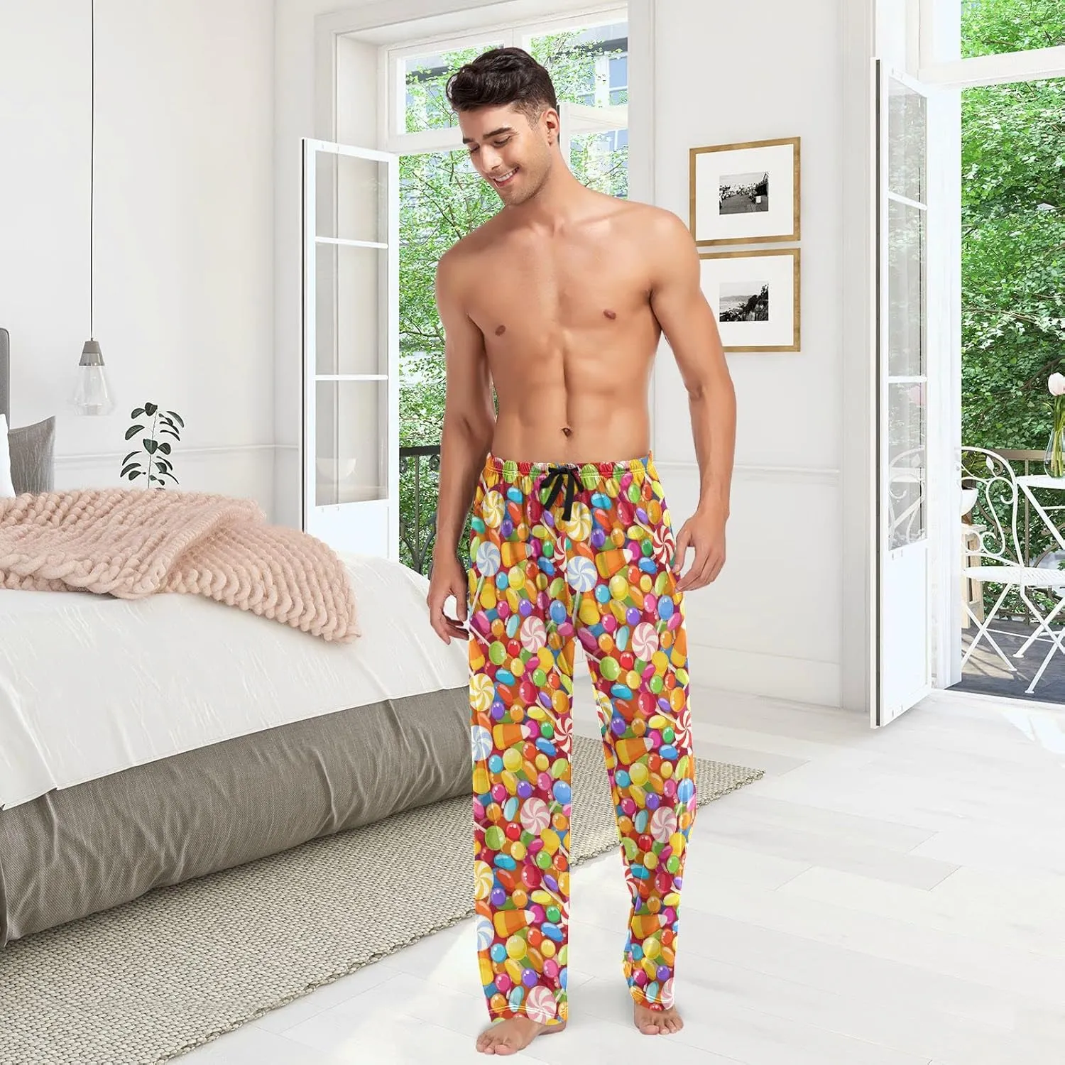 ZZXXB Soth Devil Plaid Pajama Pants for Men Comfort Sleep Lounge Bottoms Straight-fit with Pockets S-XXL
