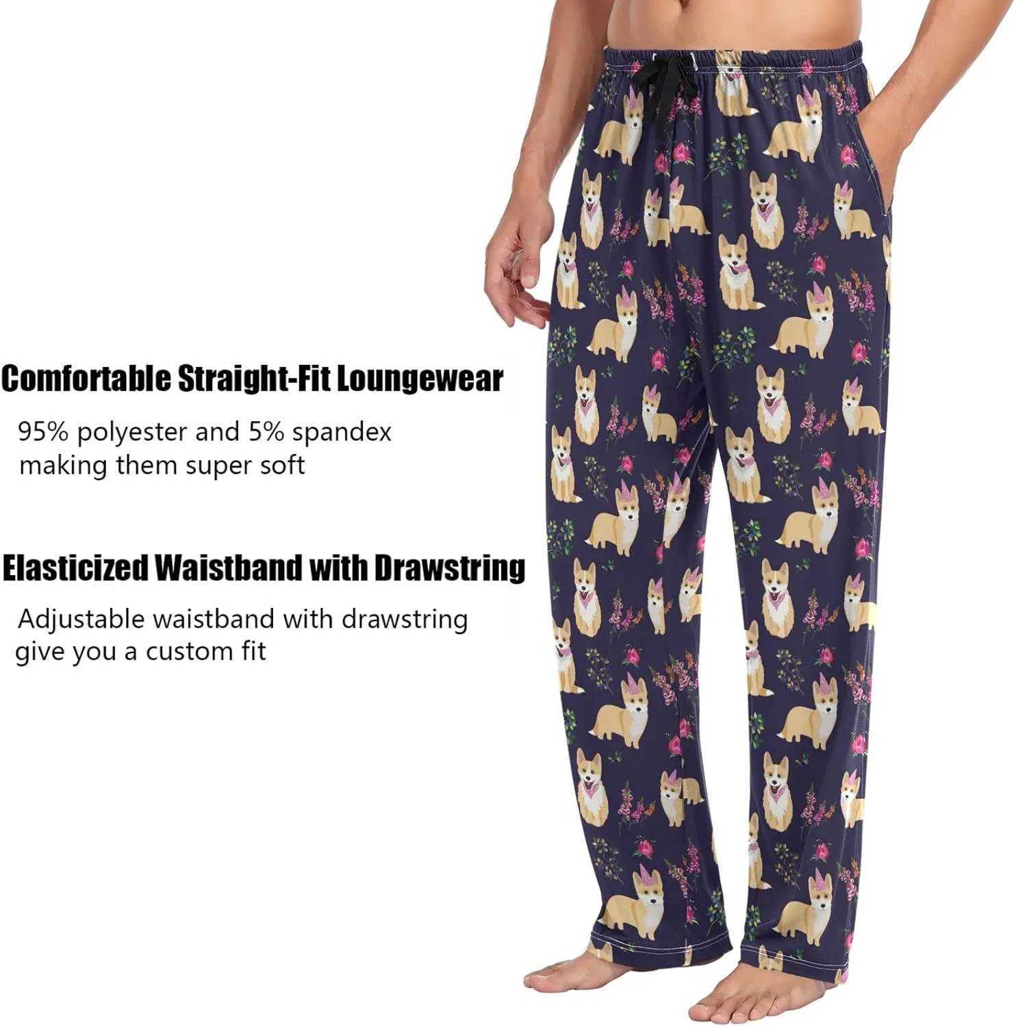 ZZXXB Soth Devil Plaid Pajama Pants for Men Comfort Sleep Lounge Bottoms Straight-fit with Pockets S-XXL
