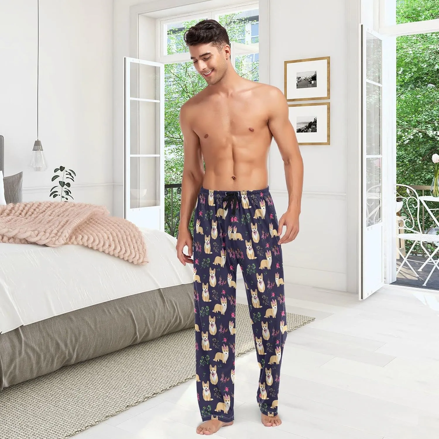 ZZXXB Soth Devil Plaid Pajama Pants for Men Comfort Sleep Lounge Bottoms Straight-fit with Pockets S-XXL