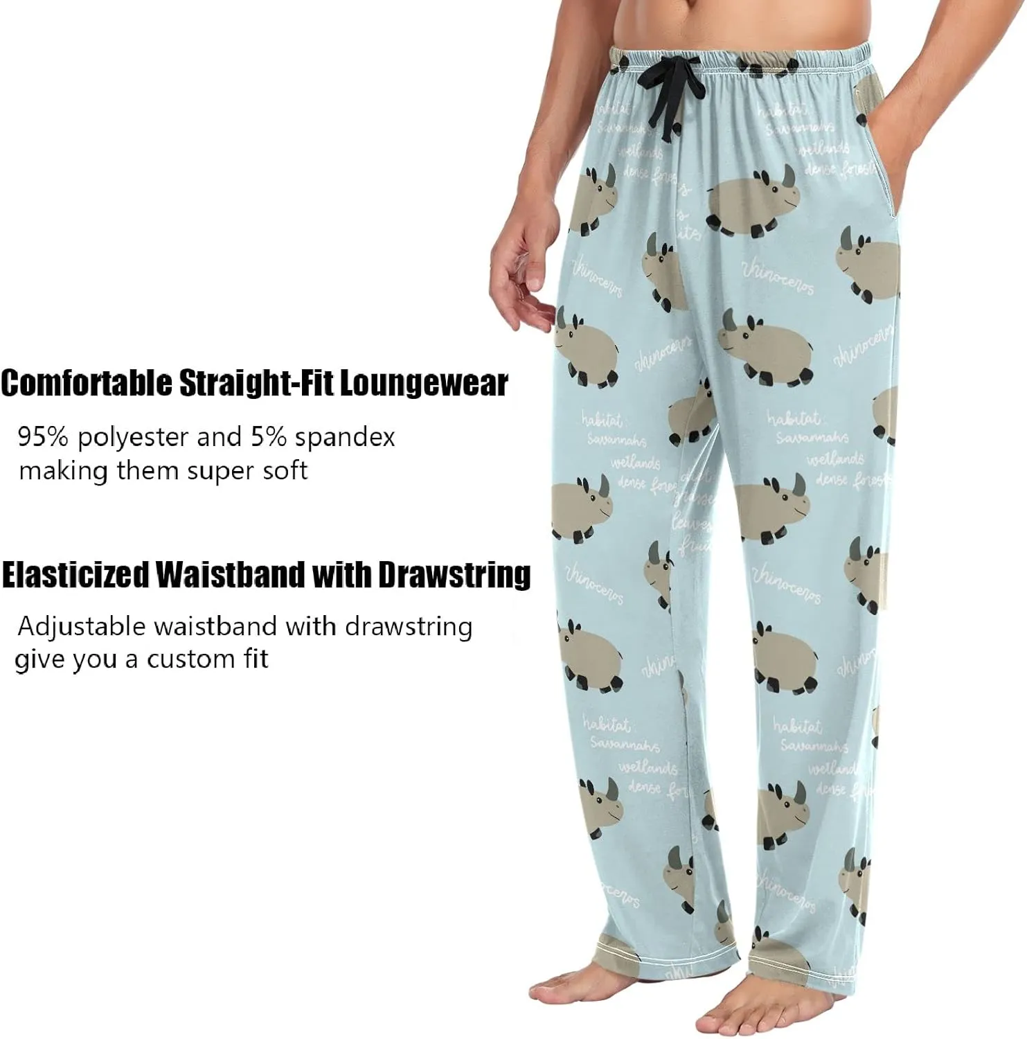ZZXXB Turkey Print Pajama Pants for Men Comfort Sleep Lounge Bottoms Straight-fit with Pockets S-XXL